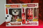Funko Pop! Ad Icon Coca-Cola #58 Polar Bear & #88 Cherry Coca-Cola Can + Protect
