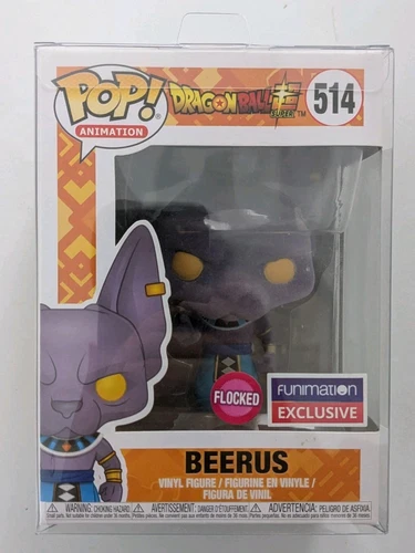 Funko POP Beerus 514 Flocked Dragon Ball Super Funimation Exclusive w Protector