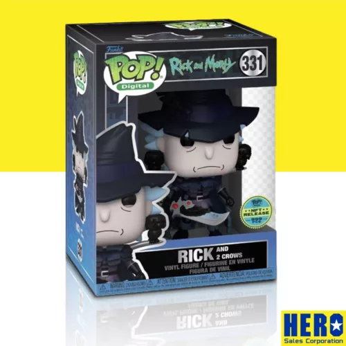 FUNKO POP DIGITAL RICK AND MORTY RICK AND 2 CROWS GRAIL #331 (HIGH GRADE) READ*