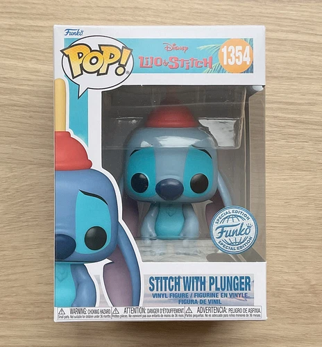 Funko Pop Disney Lilo & Stitch - Stitch With Plunger #1354 + Free Protector