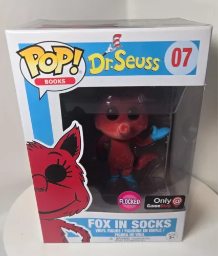 Funko Pop! Dr. Seuss Fox in Socks Flocked GameStop (Exclusive) #7 w/protector