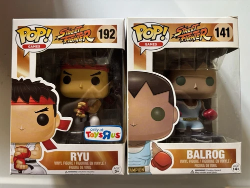 Funko Pop Games Street Fighter Ryu 192 Toys R Us Balrog 141 NIB