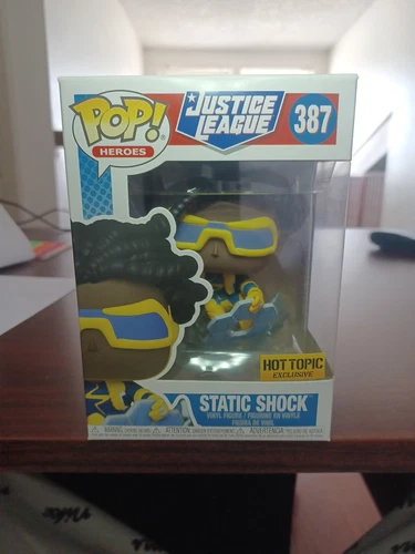 FUNKO POP! HEROS: JUSTICE LEAGUE- STATIC SHOCK (HOT TOPIC EXCLUSIVE) #387