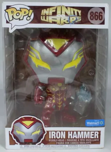 Funko POP Infinity Warps Bobble Head Iron Hammer 866 Iron Man Marvel 10" Jumbo