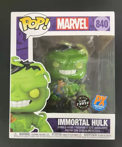 Funko POP! Marvel #840 Immortal Hulk 6 Inch Glow Chase PX Previews NO RESERVE