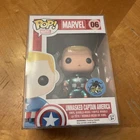 Funko Pop! Marvel Captain America (Unmasked) #06 Metallic ComiKaze Exclusive