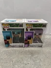 Funko Pop Minecraft Steve In Diamond Armor And Enchanted Armor 322 324