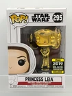 Funko Pop No. 295 Princess Leia Bobblehead Gold Chrome 2019 Galactic Con Exc NIB