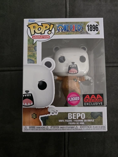 Funko Pop One Piece Bepo 1896 AAA EXCLUSIVE Flocked (SEE PHOTOS)
