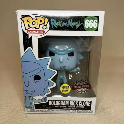 Funko POP Rick and Morty Hologram Rick Clone #666 Glows In Dark Special Edition