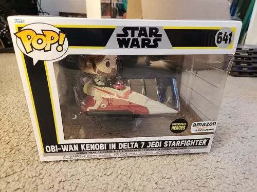Funko Pop Ride Super Deluxe Star Wars OBI-Wan Kenobi in Delta 7 Jedi Starfighter