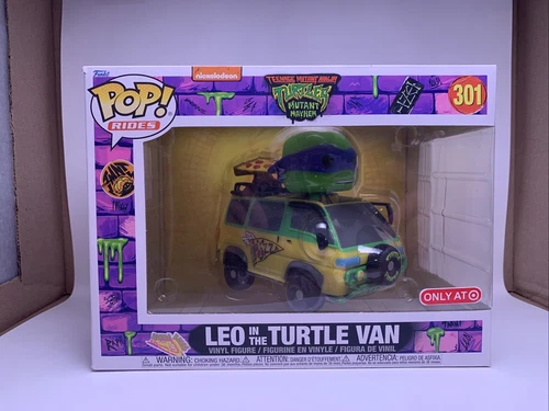 Funko POP Rides TMNT Mutant Mayhem Leo In The Turtle Van 301 Clean Mint Plus