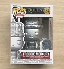 Funko Pop Rocks Queen Freddie Mercury King Platinum + Pin #184 + Free Protector