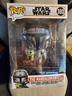 Funko Pop Star Wars 10-Inch Mandalorian with The Child #380 Chrome Vinyl Figure