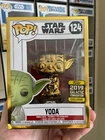 Funko Pop! Star Wars #124 Yoda Gold Chrome 2019 Galactic Con. Exclusive +P/P