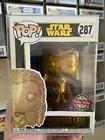 Funko Pop! Star Wars #287 Princess Leia Metallic Gold Special Edition +Protector