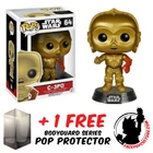 FUNKO POP STAR WARS C-3PO RED ARM #64 VINYL FIGURE + FREE POP PROTECTOR