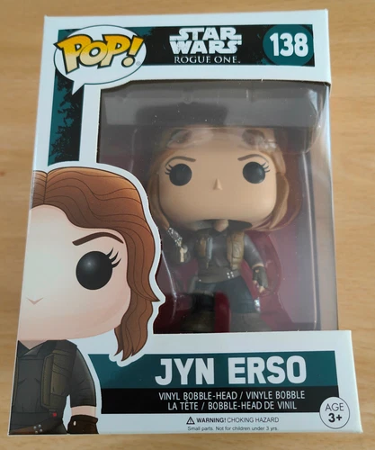 FUNKO POP! STAR WARS ROGUE ONE JYN ERSO BOBBLE-HEAD #138 WITH PROTECTOR, VAULTED