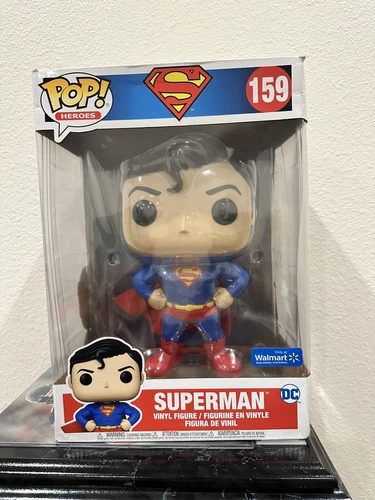 Funko Pop Superman #159 10" Walmart Exclusive Mint Rare Sold Out Mint In Box