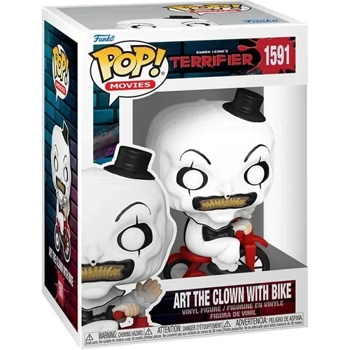 Funko Pop! Terrifier : Art the Clown with Bike #1591 with Pop Protector