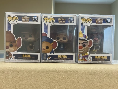 Funko Pop The Great Mouse Detective Basil #774 Olivia #775 Ratigan #776