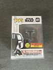 Funko Pop The Mandalorian with Dark Saber #491 GITD Box Warehouse w/ Protector