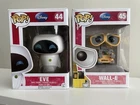 Funko Pop! Vaulted Wall-E #45 And Eve #44 2018 Blue Disney Logo