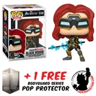 FUNKO POP VINYL MARVEL AVENGERS VIDEO GAME 2020 BLACK WIDOW #630 + POP PROTECTOR