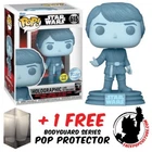 FUNKO POP VINYL STAR WARS HOLOGRAPHIC LUKE SKYWALKER GLOW #615 EXCLUSIVE