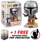 FUNKO POP VINYL THE MANDALORIAN MANDALORIAN FLYING GLOW #408 EXCLUSIVE