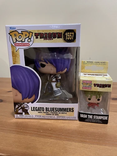 Funko Pop! Vinyl: Trigun Legato Bluesummers #1557 & Vash The Stampede Keychain