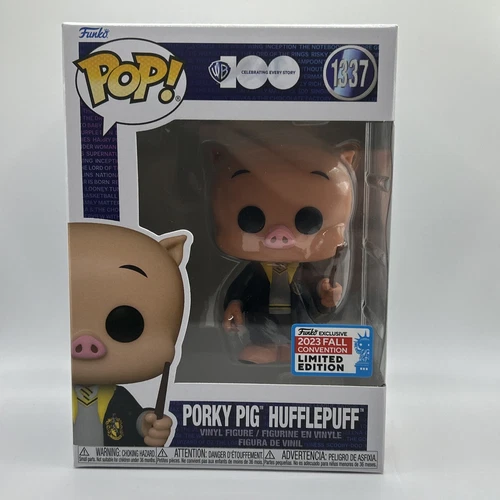 Funko POP! WB 100 Porky Pig Hufflepuff #1337 NYCC Shared Exclusive w/ Protector