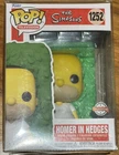 Homer In Hedges Funko Pop Vinyl Exclusive #1252 The Simpsons + Pop Protector