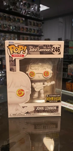 John Lennon #246 Psychedelic Shades MINT W/PROTECTOR Exclusive Rocks Funko POP!