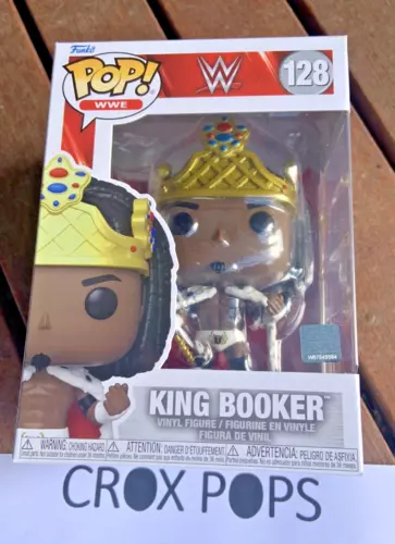 KING BOOKER WWE 128 Funko Pop Vinyl New in Mint Box + Protector