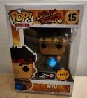 L@@K Funko Pop 8-Bit Street Fighter Ryu #15 Gamestop Chase Exclusive W/Protector