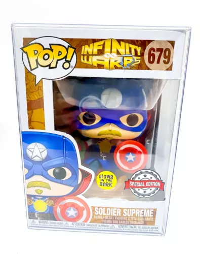 Marvel Infinity Warps Soldier Supreme 679 GITD SE Funko Pop with Pop Protector