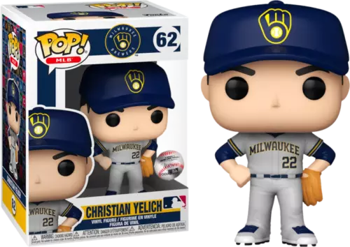 MLB Baseball - Christian Yelich Milwaukee Brewers Away Uniform #62 Pop! Vinyl