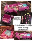 Polly Pocket Rock ‘N Pop Stretch Limo Vintage Car Doll Accessories Clean