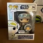 Star Wars Funko POP 34 Luke Skywalker Hoth w Pin Amazon Exclusive light damages