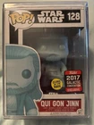 Star Wars Funko Pop - Qui Gon Jinn (Glow) -Galactic Con -No. 128- Free Protector