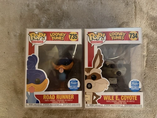 Wile E Coyote #734 and Road Runner #735 Funko Pop Looney Tunes Exclusive
