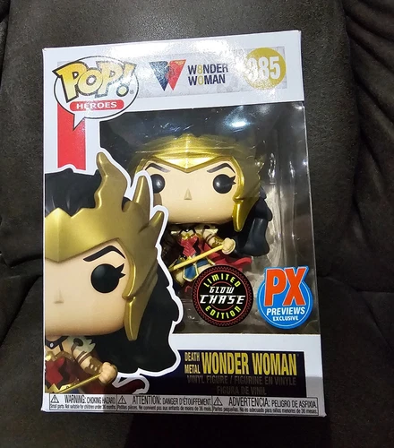 Wonder Woman Death Metal Chase Funko Pop #385 - New in Box PX Exclusive Glow