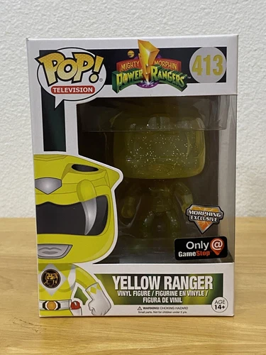 Yellow Ranger Morphing Power Rangers Funko Pop Vinyl 413 Gamestop Exclusive Rare