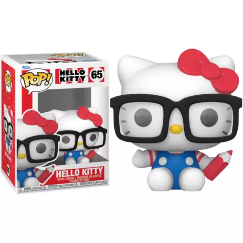Hello Kitty - Hello Kitty with Glasses Flocked Pop! Vinyl Figure "New" #65
