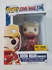 Iron Man Unmasked Marvel Funko Pop Hot Topic Exclusive Figure 136 New in Box
