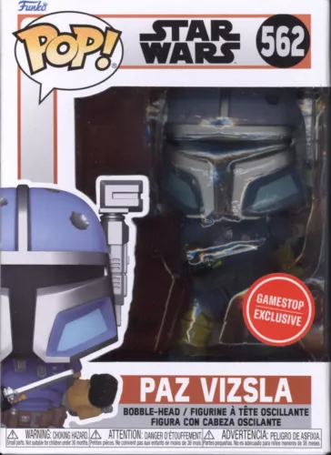 J Funko POP! Movies Star Wars Paz Vizsla #562 GameStop Exclusive With Protector