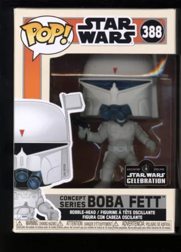 J Funko POP Star Wars Celebration Sticker Concept Series Boba Fett 388 w/ Shield