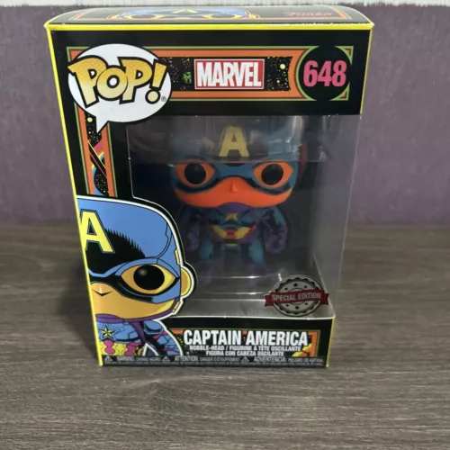 Marvel Black Light Captain America #648 FUNKO Pop! Figure