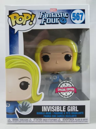 Marvel Funko Pop - Invisible Girl - Fantastic Four - No. 567 - Free Protector